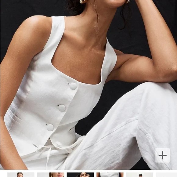 J. Crew Scoopneck linen-blend vest Black Size 6 BZ393 NWT - Picture 4 of 11